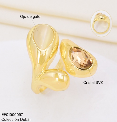 [EF01000097] ANILLO DOR GOTA ZIRC. FD25328