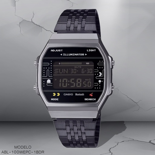 [ABL-100WEPC-1BDR] RELOJ CASIO DIGITAL PAC-MAN ABL-100WEPC-1BDR METAL NEGRO