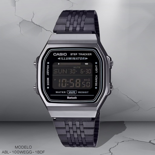 [ABL-100WEGG-1BDF] RELOJ CASIO DIGITAL ABL-100WEGG-1BDF METAL NEGRO
