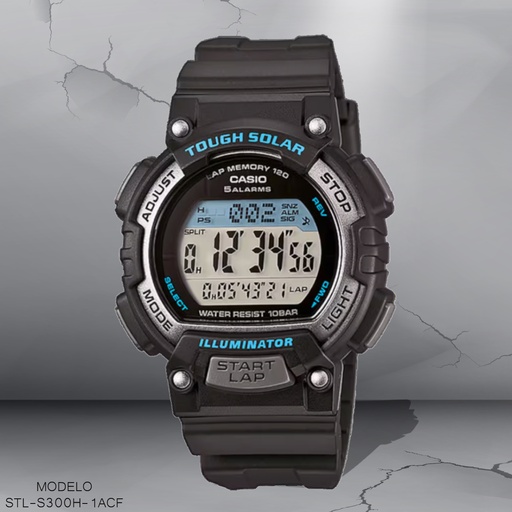 [STL-S300H-1ACF] RELOJ CASIO DIGITAL STL-S300H-1ACF RESINA NEGRA