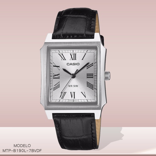[MTP-B190L-7BVDF] RELOJ CASIO ANALOGO MTP-B190L-7BVDF CUERO NEGRO