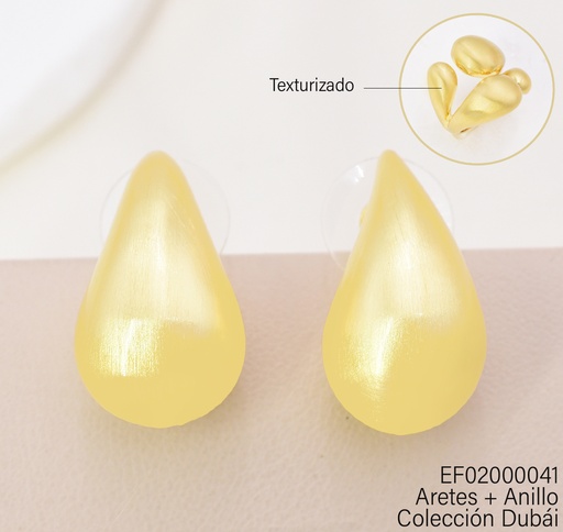 [EF02000041] ARETES DOR GOTA C/ANILLO FD25470