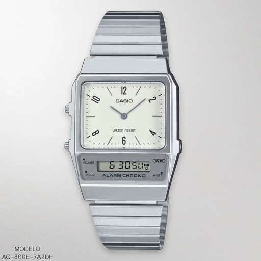 [AQ-800E-7A2DF] RELOJ CASIO ANA/DIG AQ-800E-7A2DF METAL PLAT.