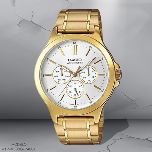 [MTP-V300G-7AUDF] RELOJ CASIO ANALOGO MTP-V300G-7AUDF METAL DOR