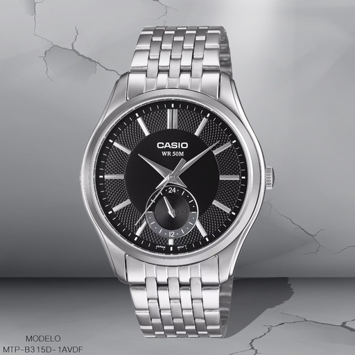 [MTP-B315D-1AVDF] RELOJ CASIO ANALOGO MTP-B315D-1AVDF METAL PLAT.