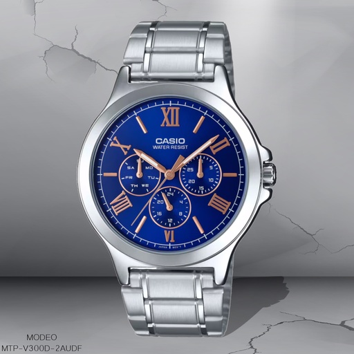 [MTP-V300D-2AUDF] RELOJ CASIO ANALOGO MTP-V300D-2AUDF METAL PLAT