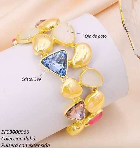 [EF03000066] PULSERA 2 LINEAS PIEDRAS COL./FORMAS FD25437