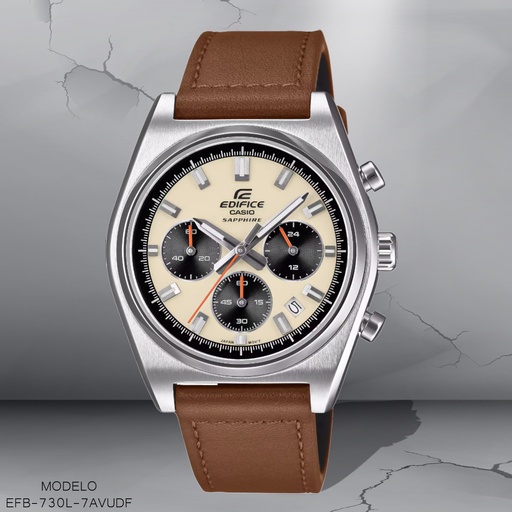 [EFB-730L-7AVUDF] RELOJ CASIO EDIFICE ANALOGO EFB-730L-7AVUDF CUERO CAFE