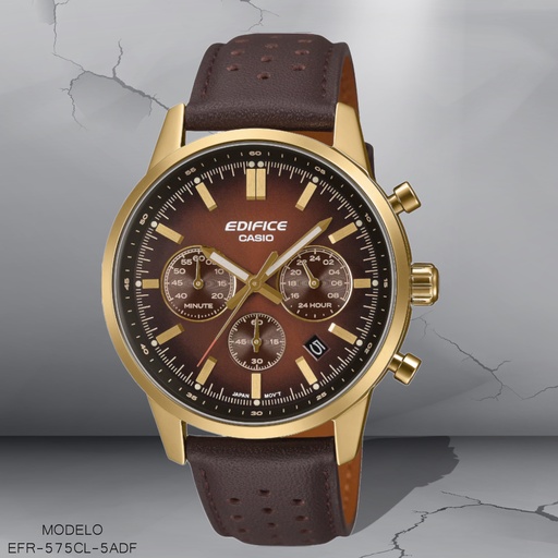 [EFR-575CL-5ADF] RELOJ CASIO EDIFICE ANALOGO EFR-575CL-5ADF CUERO CAFE