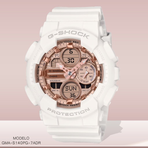[GMA-S140PG-7ADR] RELOJ CASIO G-SHOCK ANA/DIG GMA-S140PG-7ADR RESINA BLANCA