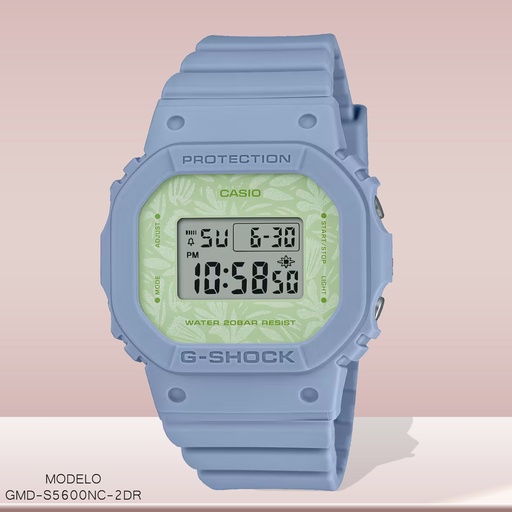 [GMD-S5600NC-2DR] RELOJ CASIO G-SHOCK DIGITAL GMD-S5600NC-2DR RESINA CELESTE