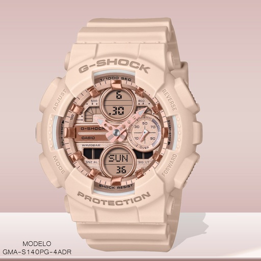 [GMA-S140PG-4ADR] RELOJ CASIO G-SHOCK ANA/DIG GMA-S140PG-4ADR RESINA BEIGE