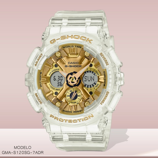 [GMA-S120SG-7ADR] RELOJ CASIO G-SHOCK ANA/DIG GMA-S120SG-7ADR RESWINA BLANCA