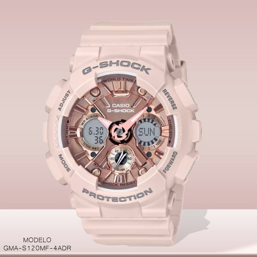 [RC02000648] RELOJ CASIO G-SHOCK ANA/DIG GMA-S120MF-4ADR RESIN ROSA