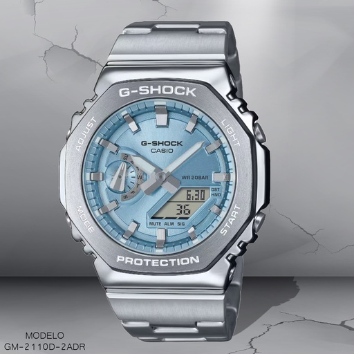 [GM-2110D-2ADR] RELOJ CASIO G-SHOCK ANA/DIG GM-2110D-2ADR METAL PLAT.