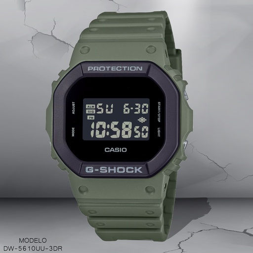 [DW-5610UU-3DR] RELOJ CASIO G-SHOCK DIGITAL DW-5610UU-3DR RESINA VERDE