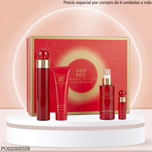 [PO02002028] ESTUCHE 4PCS 360 RED FOR WOMEN PERRY ELLIS 100/118/90/7.5ML
