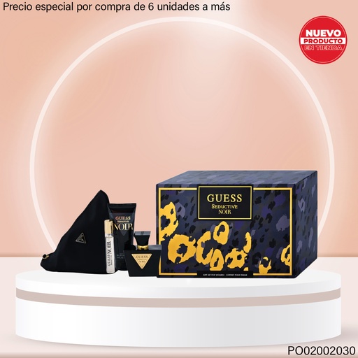 [PO02002030] ESTUCHE 3PCS+COSMETIQUERA GUESS SEDUCTIVE NOIR EDT 75/15/100ML
