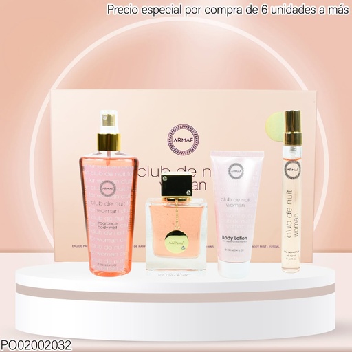 [PO02002032] ESTUCHE PERFUMES CLUB DE NUIT WOMAN 4PCS GIFT 105/10/100/250  ARMAF