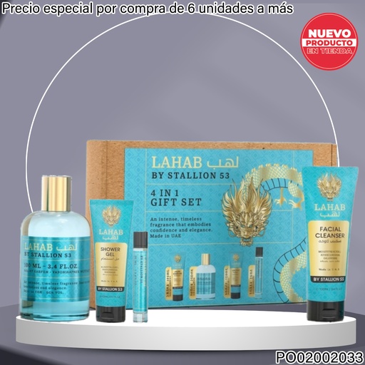 [PO02002033] ESTUCHE PERFUMES LAHAB BY STALLION EMPER 4PCS 100/100/100/20ML
