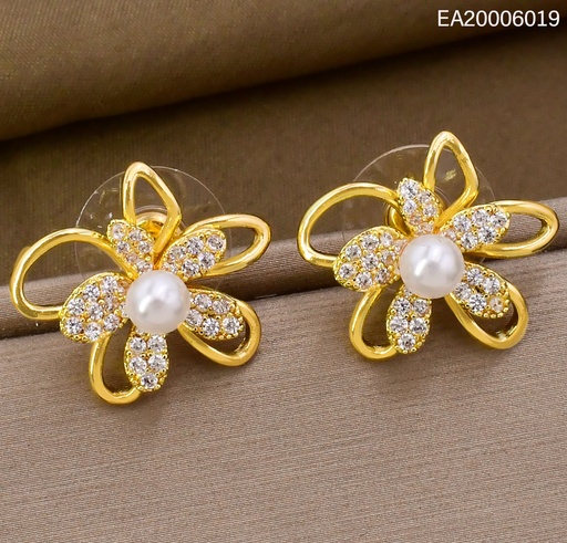[EA20006019] ARETES DOR/PLAT CROQUI FLOR ZIRC/PERLA EE4904-6 012026