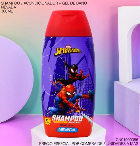 [CN01000086] SHAMPOO INFANTIL MARVEL SPIDERMAN 3EN1 300ML MR92009