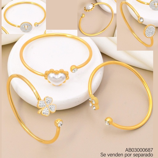 [AB03000687] BRAZALETE ZIRC.VAN CLEEF/RD-PERLA RD CORAZON K8047
