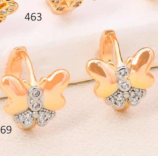 [BX02000469] ARETES HUGGIES BAÑO DE ORO 18K XUPING MARIPOSA ZIRC.  JEYX-11202