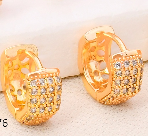 [BX02000476] ARETES HUGGIES BAÑO DE ORO 18K XUPING ZIRC CRISTAL E96