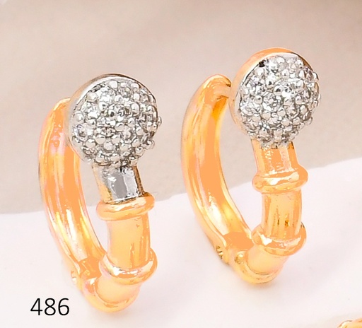 [BX02000486] ARETES HUGGIES BAÑO DE ORO 18K XUPING SECCIONADO CIRC. ZIRC TEYX-7418