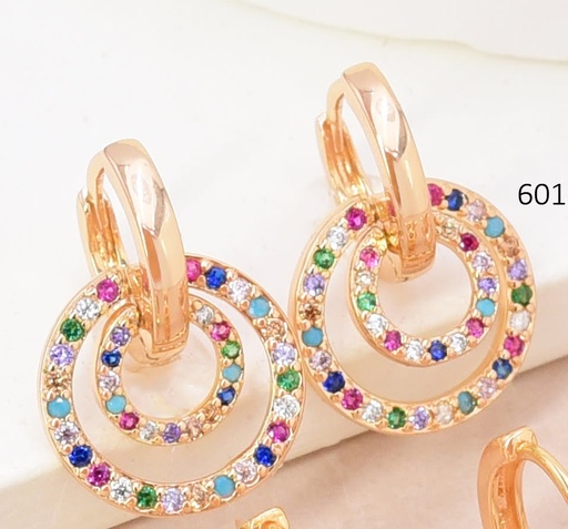 [EA20006016] ARETES HUGGIES CIRCULO ZIRC/COLORES EE5683-291 (IM26)