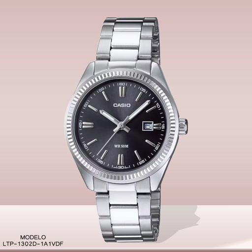 [LTP-1302D-1A1VDF] RELOJ CASIO ANALOGO LTP-1302D-1A1VDF METAL PLAT.