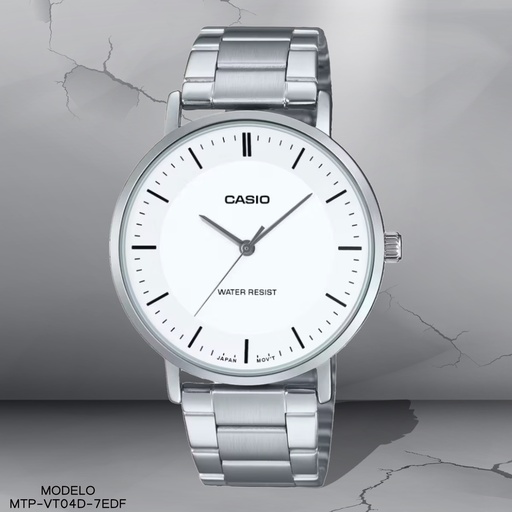 [MTP-VT04D-7EDF] RELOJ CASIO ANALOGO MTP-VT04D-7EDF METAL PLAT.