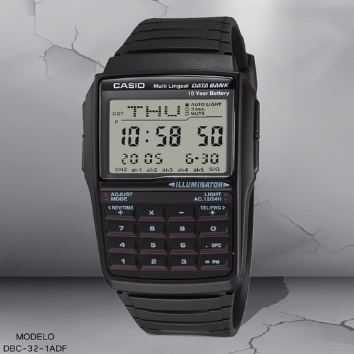 [DBC-32-1ADF] RELOJ CASIO DIGITAL DBC-32-1ADF RESINA NEGRA