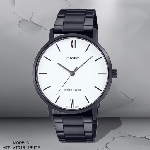 [MTP-VT01B-7BUDF] RELOJ CASIO ANALOGO MTP-VT01B-7BUDF METAL NEGRO