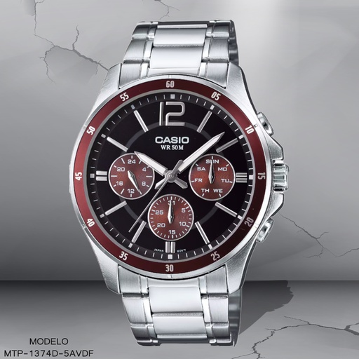 [MTP-1374D-5AVDF] RELOJ CASIO ANALOGO MTP-1374D-5AVDF METAL PLAT.