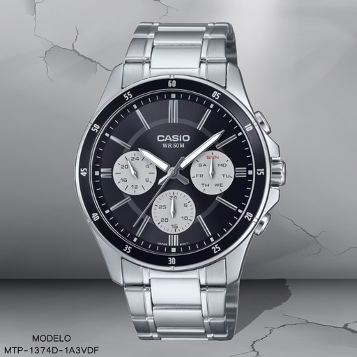 [MTP-1374D-1A3VDF] RELOJ CASIO ANALOGO MTP-1374D-1A3VDF METAL PLAT