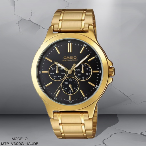 [MTP-V300G-1AUDF] RELOJ CASIO ANALOGO MTP-V300G-1AUDF METAL DOR.