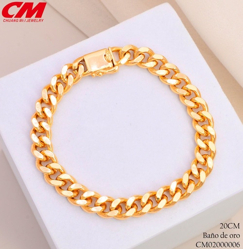 [CM02000006] PULSERA DOR MARTILLADA/CANDADO BE1218-291 (IM26)