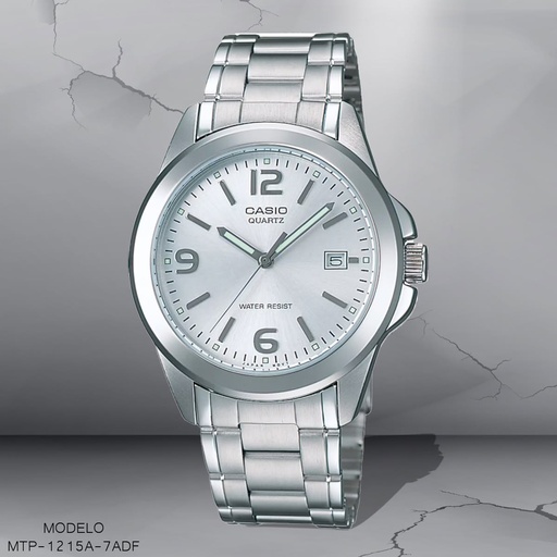 [MTP-1215A-7ADF] RELOJ CASIO ANALOGO MTP-1215A-7ADF METAL PLAT.