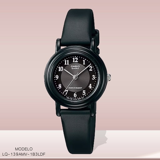 [LQ-139AMV-1B3LDF] RELOJ CASIO ANALOGO LQ-139AMV-1B3LDF RESINA NEGRA