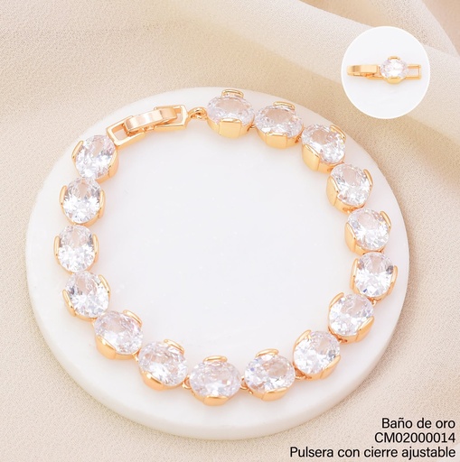 [CM02000014] PULSERA DOR ZIRC. OV CRISTAL BE1210-291 (IM26)
