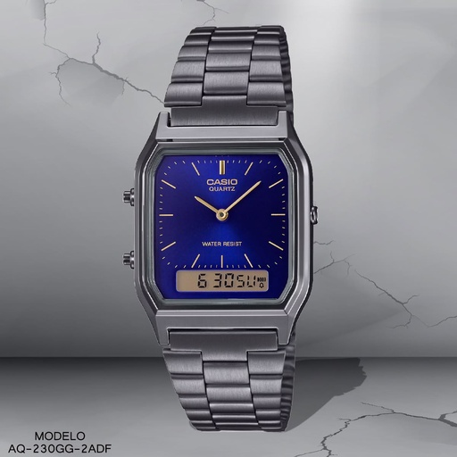 [AQ-230GG-2ADF] RELOJ CASIO ANA/DIG AQ-230GG-2ADF METAL PLAT