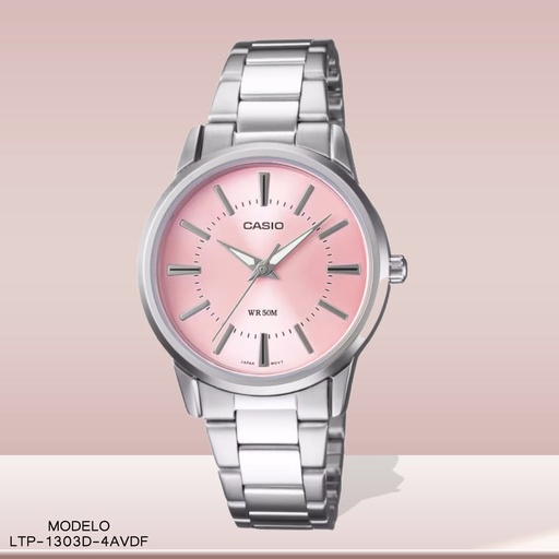 [LTP-1303D-4AVDF] RELOJ CASIO ANALOGO LTP-1303D-4AVDF METAL PLAT.