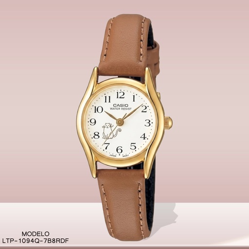[LTP-1094Q-7B8RDF] RELOJ CASIO ANALOGO LTP-1094Q-7B8RDF CUERO CAFE
