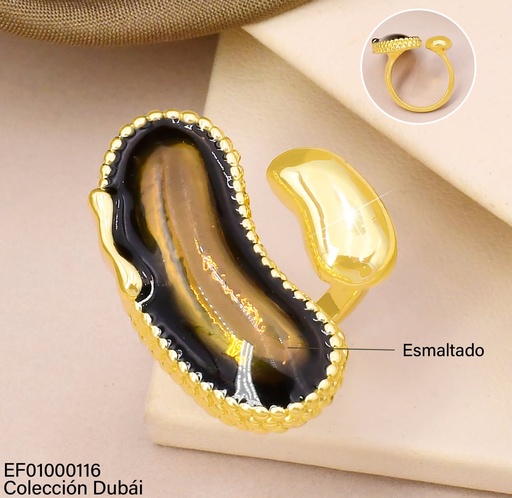 [EF01000116] ANILLO 2 OV CAFE GR./LISO DOR FD25814