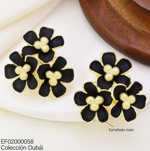 [EF02000058] ARETES 3 FLORES NEGRASCENTRO-BORDE DOR. FD25740