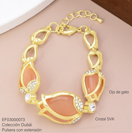 [EF03000073] PULSERA 3 TULIPANES AMBAR C/ZIRCONIAS FD257587
