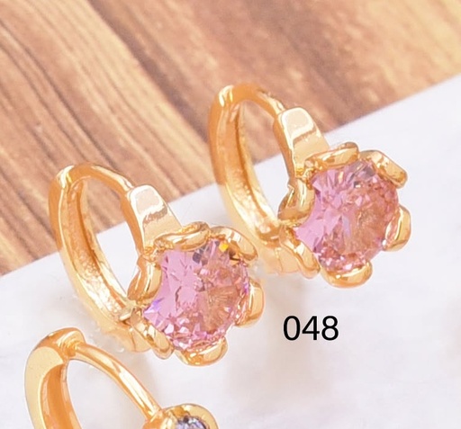 [CM02000048] ARETES HUGGIES BAÑO DE ORO ZIRC./ROSA RD EE5619-291 (IM26)
