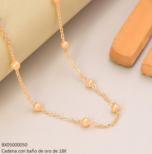 [BX05000050] CADENA BAÑO DE ORO 18 K XUPING CON PELOTAS XP10.06.26